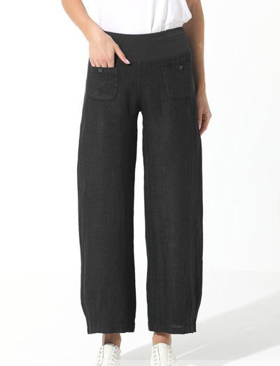 Elizabeth Scott - Linen Pants - Black - ES-PT-101G