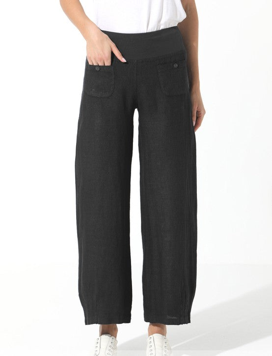 Elizabeth Scott - Linen Pants - Black - ES-PT-101G