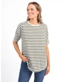 Elm - Tee - Lauren - Clover / White Stripe