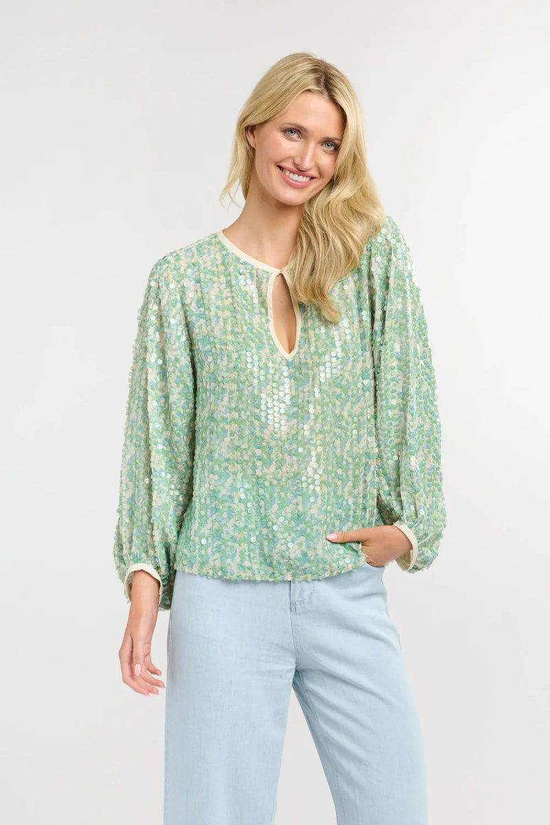 365 Days - Swan Lake Top - Green/Blue sequin - 3DT9388 Green/Blue