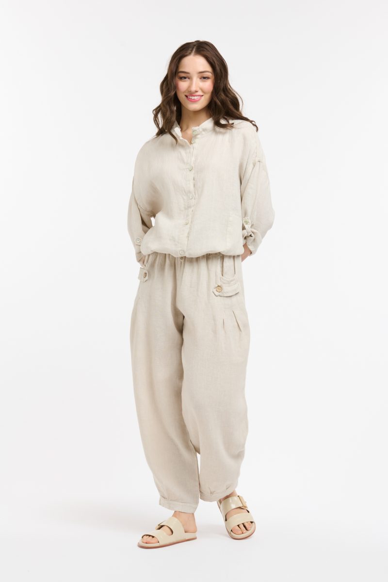 Urban Luxury - Linen bomber beige - ULL18228 Beige