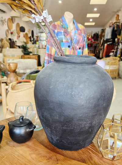 Black Pottery Vase