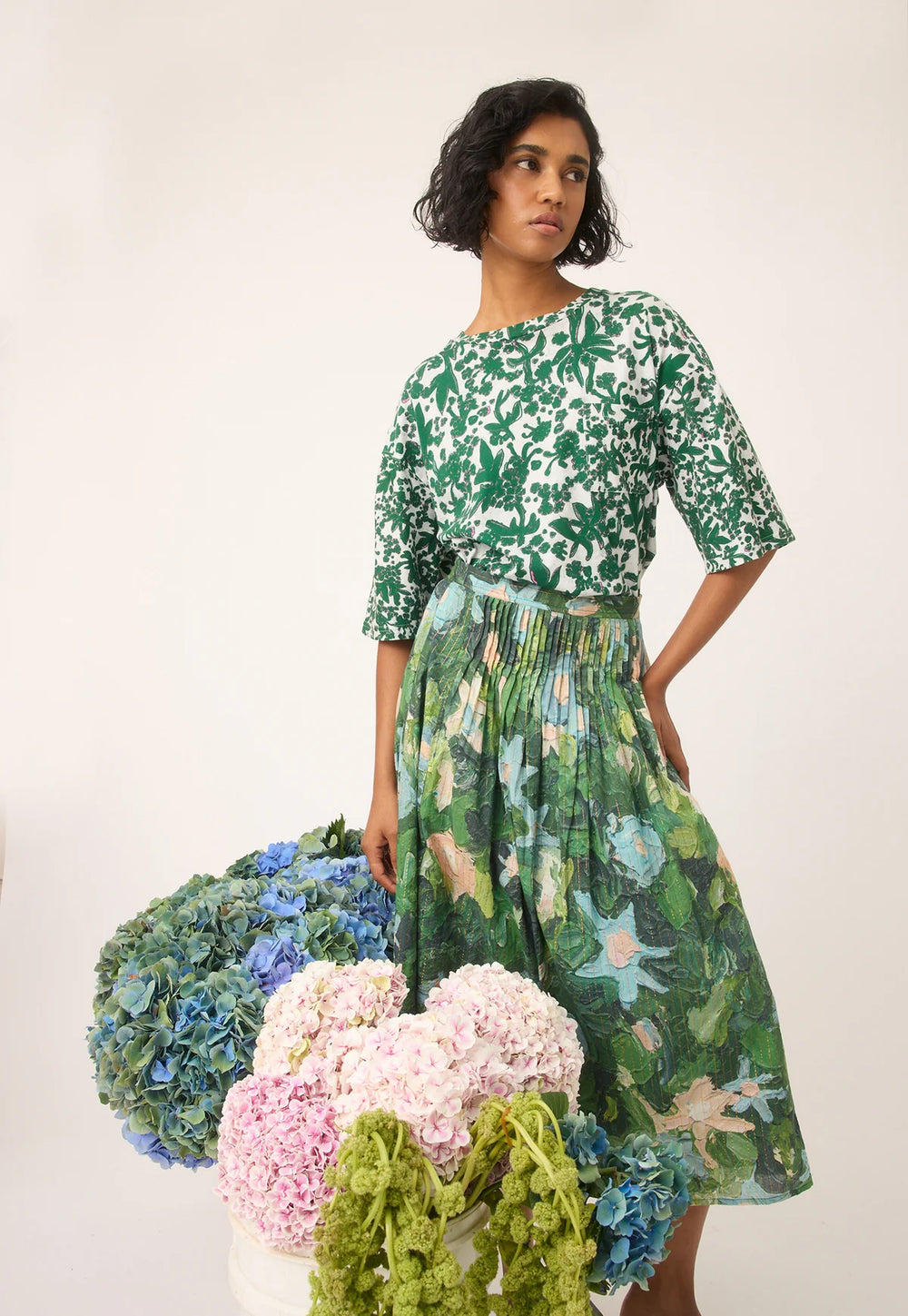 Nancybird - Alma Yoke Skirt - Garden - S26-A10GD