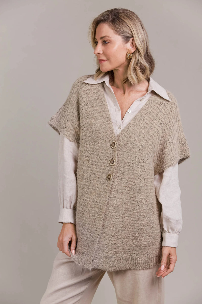 eb&ive - Vest - Folie Button - Oat