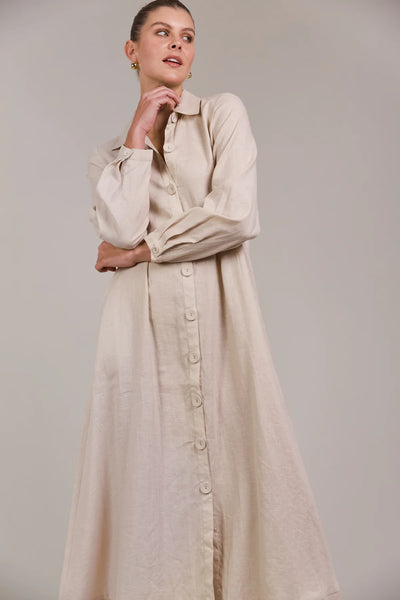Eb & Ive - Laax Shirt Dress - Ecru Size L ONLY