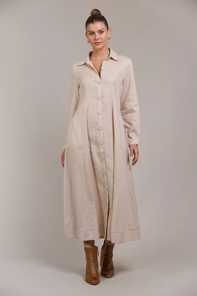 Eb & Ive - Laax Shirt Dress - Ecru Size L ONLY