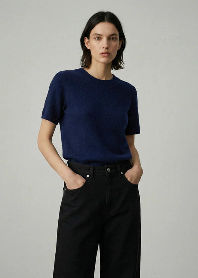 Aleger - 658 Brushed Short Sleeve Knit - Royal Blue
