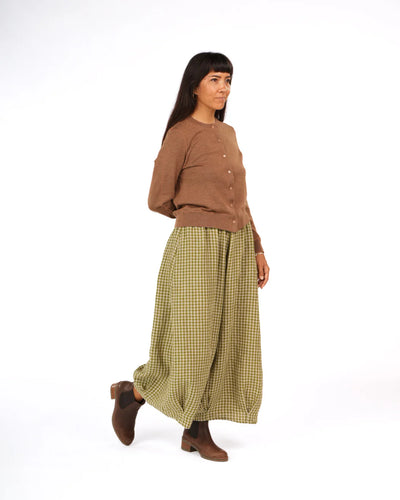 Montaigne - Eadie French Linen Pant - Pistachio Gingham - MO-098