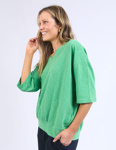 Elm - Mazie Vee Neck - Green