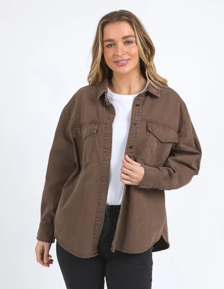 Foxwood - Daisy overshirt chocolate - 55D0181Choc
