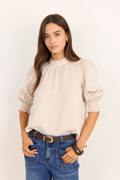 By Rosa - Verse Short Sleeve Top - Natural