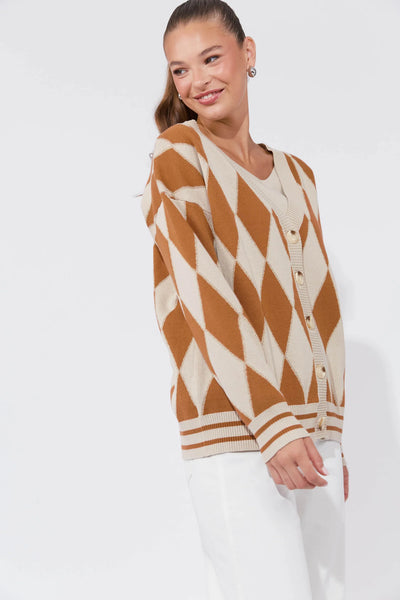 Haven - Casablanca Lurex Cardigan - Sand/Dune