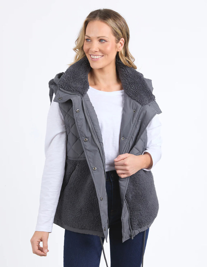 Elm - Alaska Quilted Vest - Charcoal - 8158024.CHAR