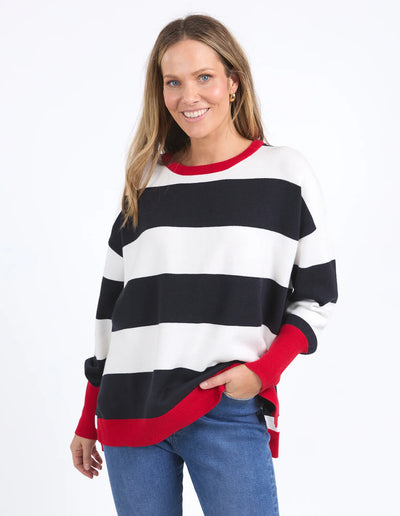 Elm - Elvie Stripe Knit - Navy -8158038.Navy