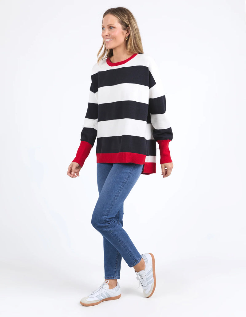 Elm - Elvie Stripe Knit - Navy -8158038.Navy