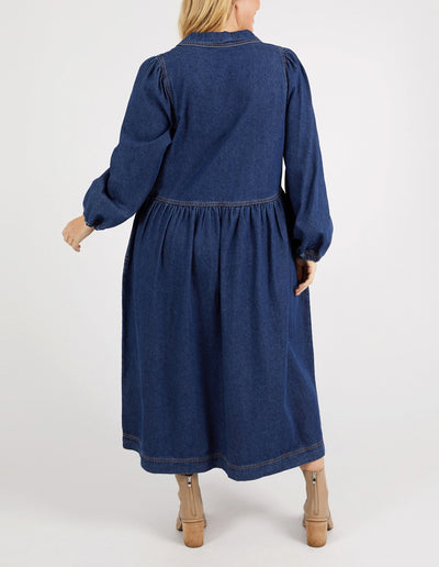 Elm - Josephine Denim Dress - Dark Blue Wash