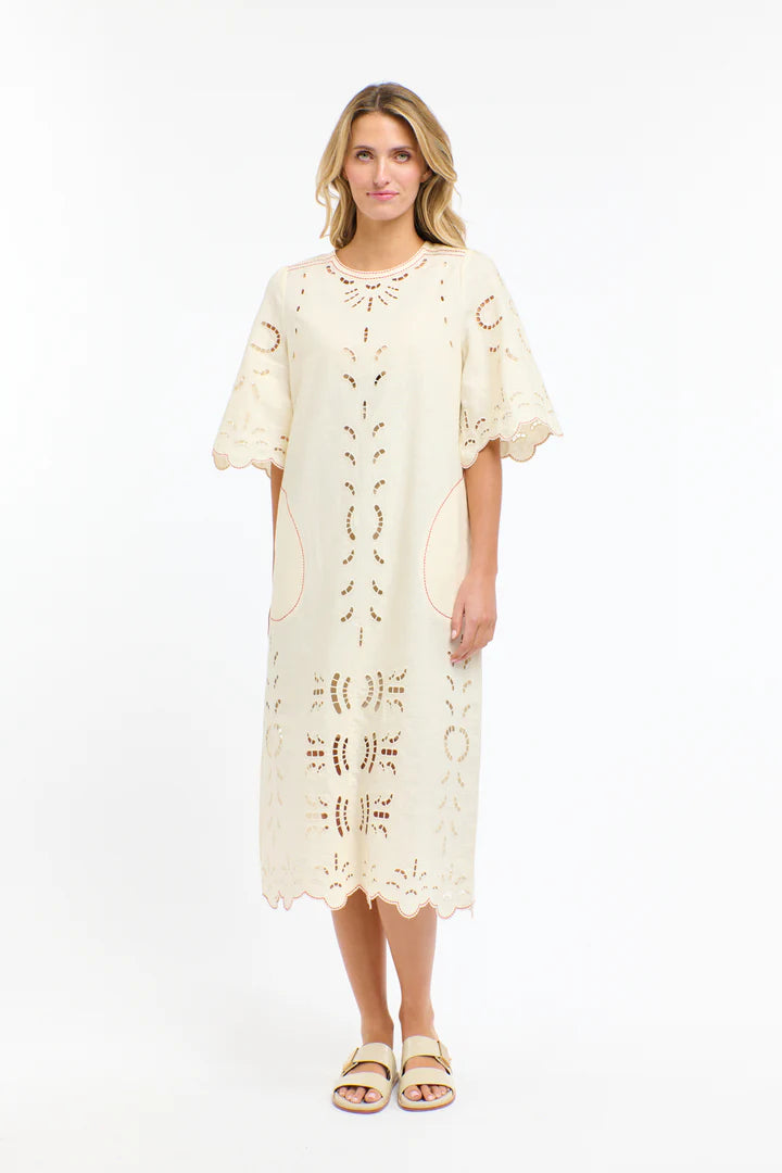 365 Days - Annie Embroidered Dress - 3DD9286 Antique Cream Milk and Honey 365 Days - Annie Embroidered Dress - 3DD9286 Antique Cream Milk and Honey