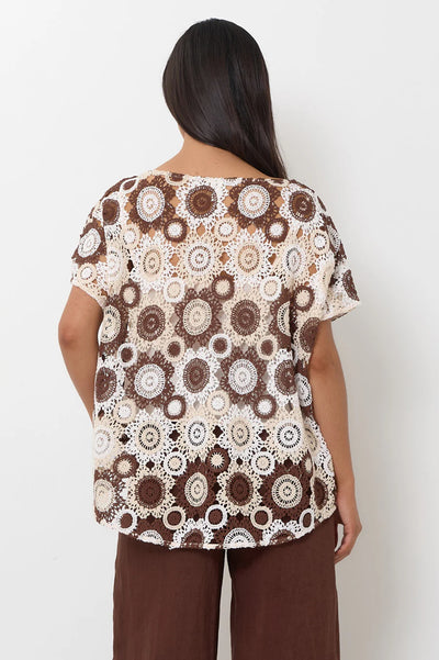 Adorne - Claudia Crochet Top - Chocolate