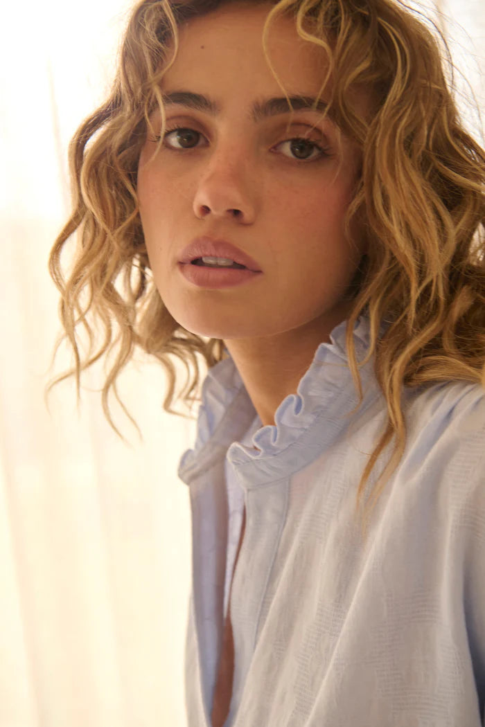 Kireina - Amber Shirt - Powder Blue - KSM250007