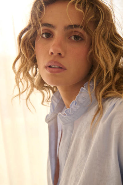 Kireina - Amber Shirt - Powder Blue - KSM250007