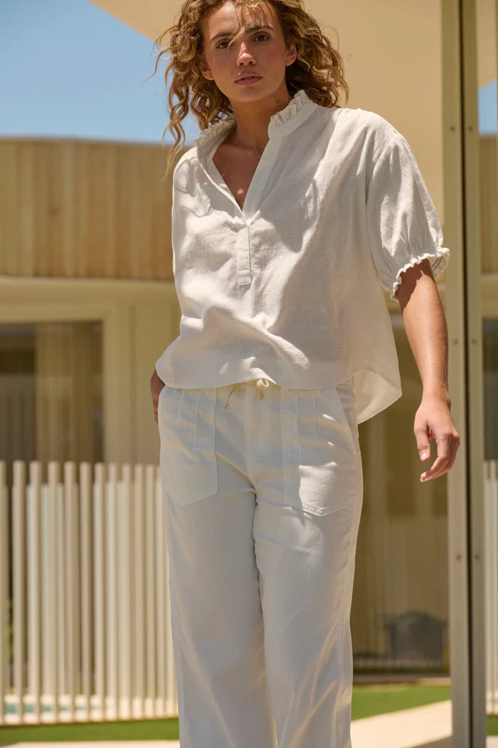 Kireina - Amber Shirt - White - KSM250008