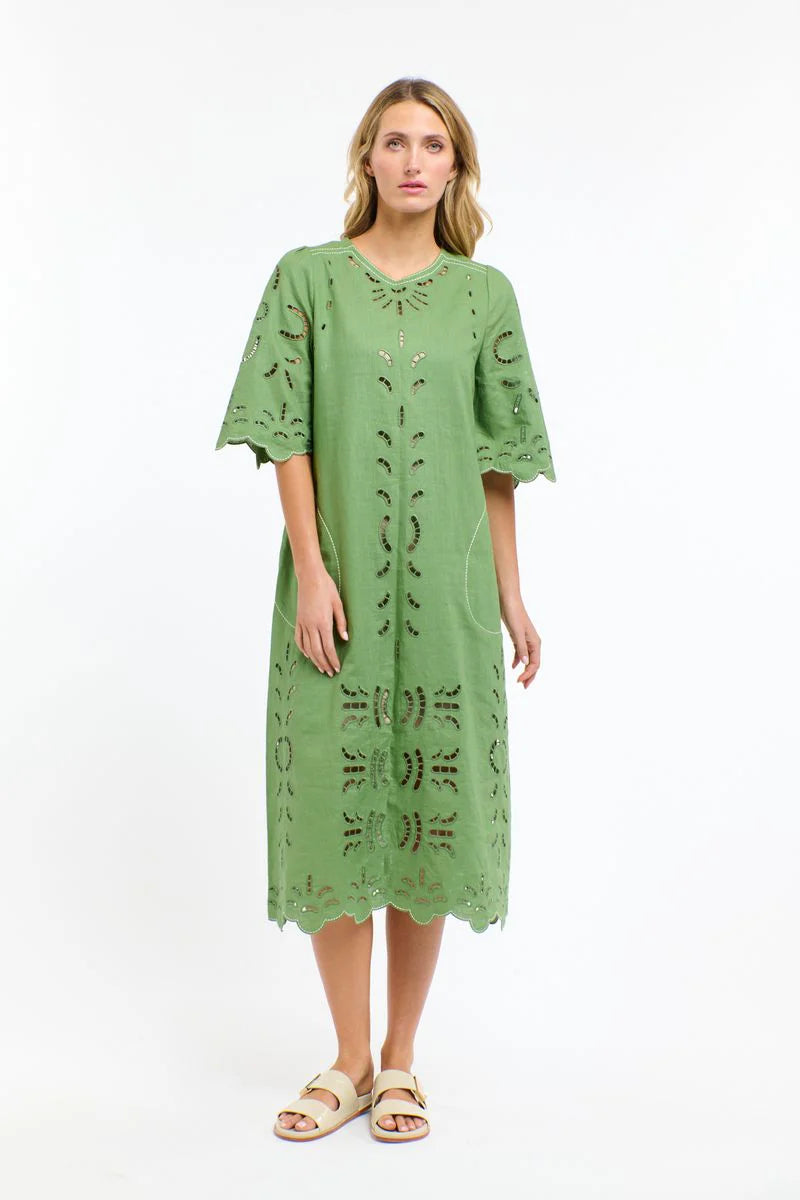 365 Days - Annie Embroidered dress - 3DD9286 Kelly Green