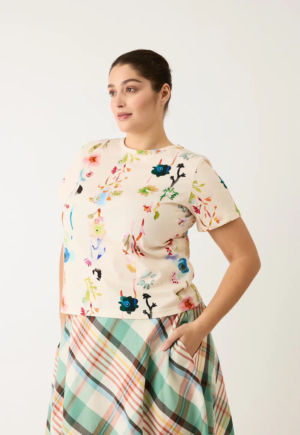 Nancybird - Apollo Tee - Watercolour Cream - S26-A36CR