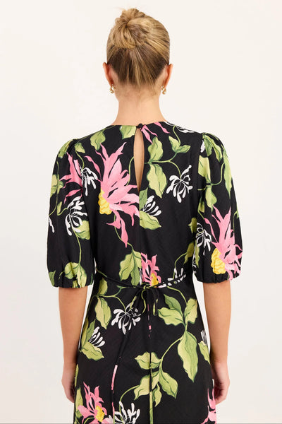 Among The Brace - Amora Bias Maxi Dress - Black Floral