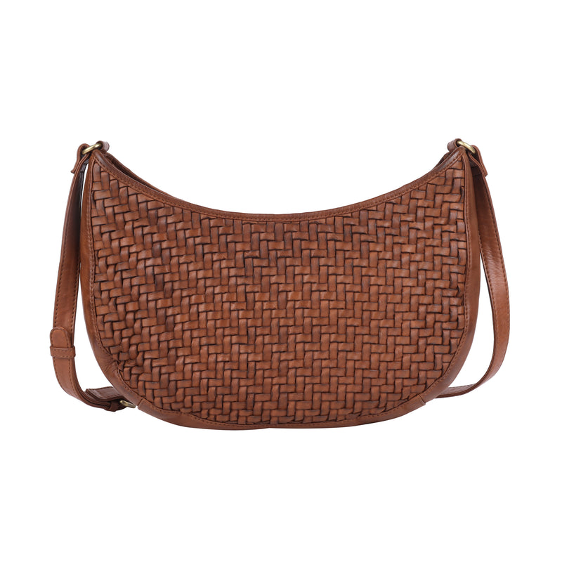 Rugged Hide - Ballarat Weave Crossbody - Oak - RH-2590