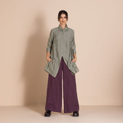 Megan Salmon - Bamboo Envelop Shirt - Sage - M6617