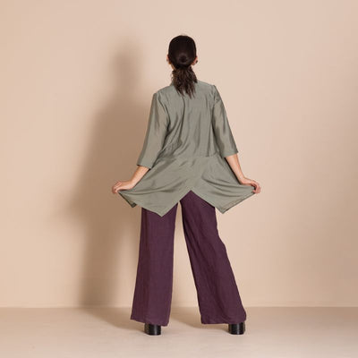 Megan Salmon - Bamboo Envelop Shirt - Sage - M6617