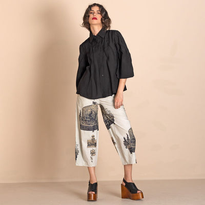Megan Salmon - Bamboo Tuck Shirt - Black