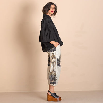 Megan Salmon - Bamboo Tuck Shirt - Black