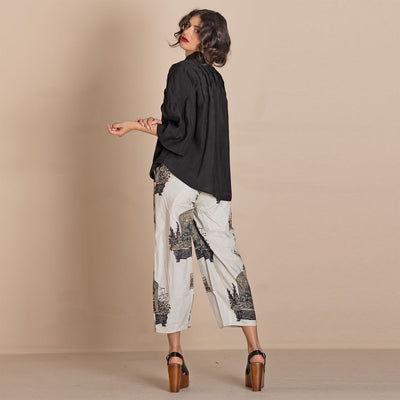 Megan Salmon - Bamboo Tuck Shirt - Black