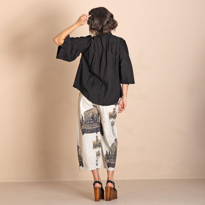 Megan Salmon - Bamboo Tuck Shirt - Black