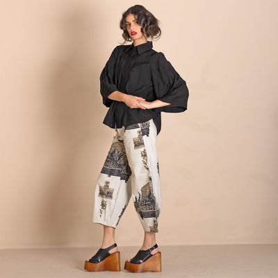 Megan Salmon - Bamboo Tuck Shirt - Black