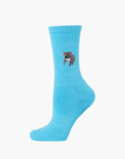Pussyfoot - Womens Koala Zoo Conservation Socks | Sky