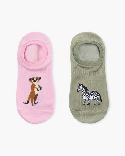 Bamboozld - Womens 2pk Invisble Socks - Safari
