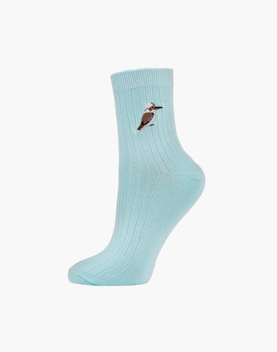 Pussyfoot - Womens Quarter Crew Kookaburra Bamboo Sock | Mint