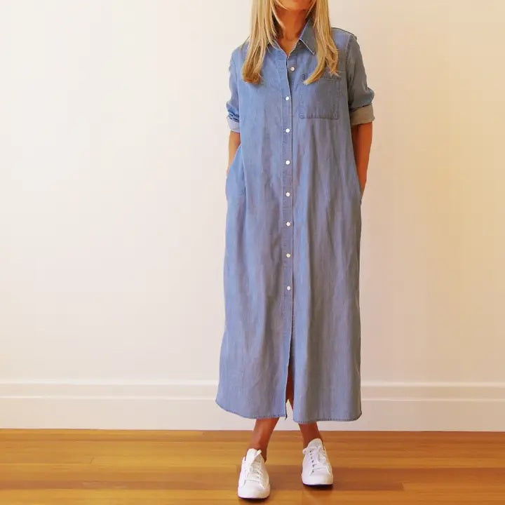 Who's Charlie - Belle Denim Shirt Dress - Chambray