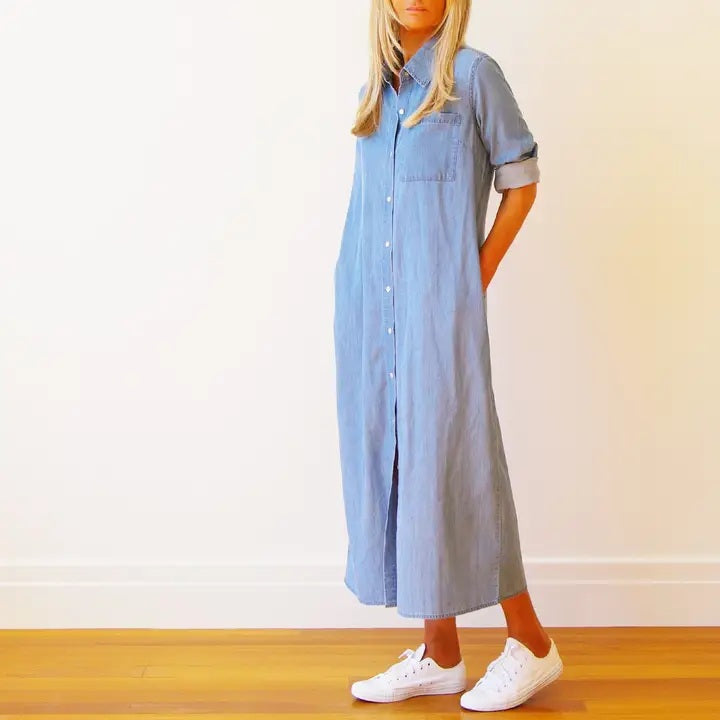 Who's Charlie - Belle Denim Shirt Dress - Chambray