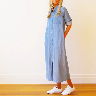 Who's Charlie - Belle Denim Shirt Dress - Chambray
