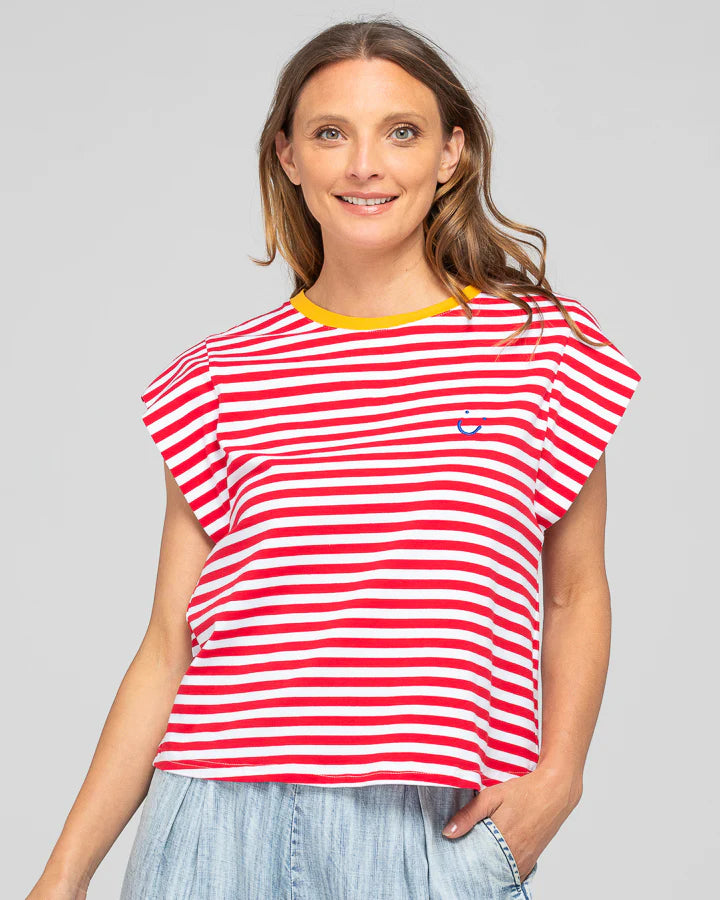 Boom Shankar - Bellissimo Tee - Red Stripe - SS25TP05-04