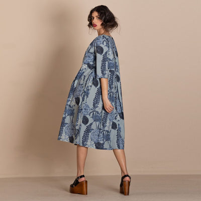Megan Salmon - Blue Annuals Molly Dress