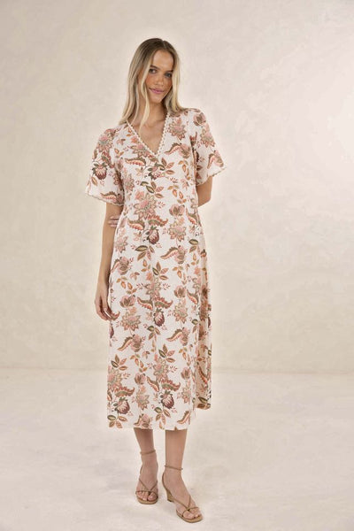 Humidity - Bohemian Rose Midi Dress - Bohem Print