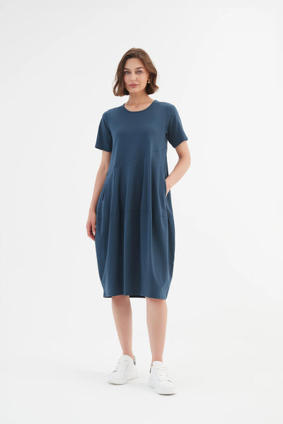 Tirelli - Diagonal Seam Dress - Deep Teal