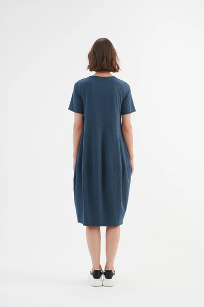 Tirelli - Diagonal Seam Dress - Deep Teal