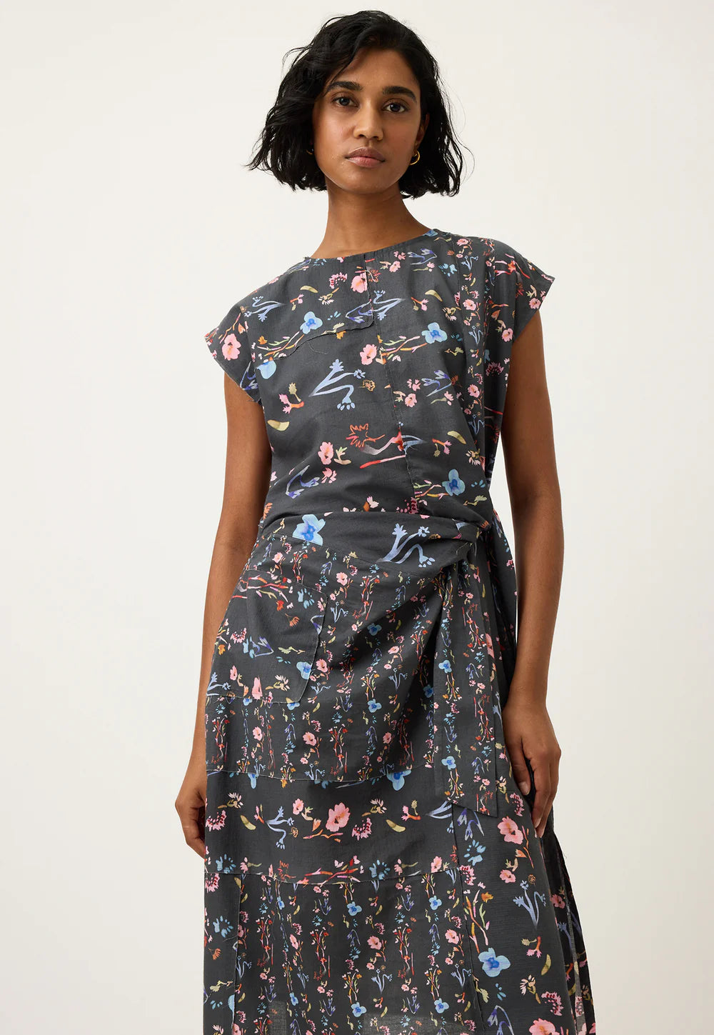Nancybird - Casey Dress - Watercolour Charcoal - S26-A37CH