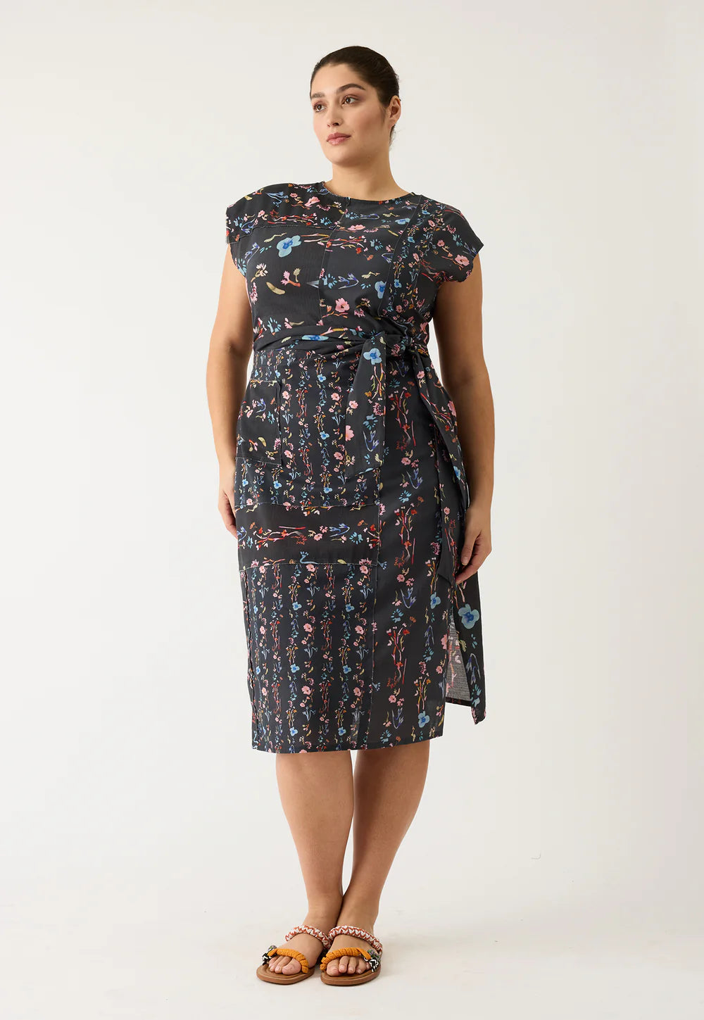 Nancybird - Casey Dress - Watercolour Charcoal - S26-A37CH