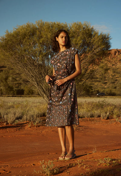 Nancybird - Casey Dress - Watercolour Charcoal - S26-A37CH